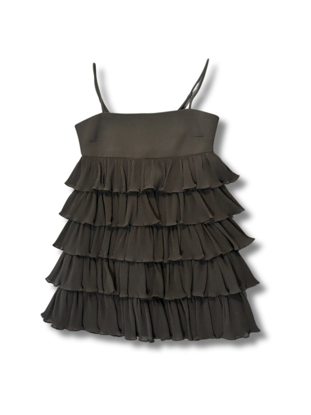 Likely Black Tiered Ruffle Mini Dress Size 4 | Flirty Night Out LBD